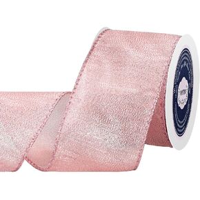 VATIN Metallic White Wired Ribbon, 2-1/2 Inch x Continuous 10 Yard Deluxe White Glitter Ribbon, Christmas Ribbon for Crafts, Wreaths, Big Bow, Gift Wrapping, Christmas Tree Decoration