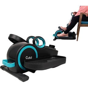 Cubii Total Body - Under Desk Elliptical Pedal Exerciser with Built in Upper Body Resistance Bands, 12 Levels of Resistance, LCD Display, Whisper Quiet with Bluetooth - Adult to Seniors