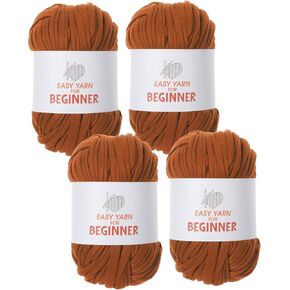 خيوط تي شيرت لحياكة الحياكة - 4 قطع من خيوط سميكة مكتنزة للحقائب والبطانية والوسائد والنعال وسلال التخزين، خيوط قماش 100 جم × 4 (3.5 أونصة × 4)، هدية حياكة يدوية الصنع بنفسك in Kuwait