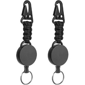 2 Pack Retractable Keychain, Multitool Carabiner Badge Holder, Retractable ID Badge Clip Reel, Retractable Key Chain
