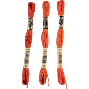 DMC 6-Strand Embroidery Cotton Bundle - Burnt Orange Color Family - 3 Skeins of Thread - 8.7yd Skeins
