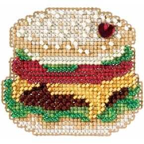 Hamburger Beaded Counted Cross Stitch Ornament Kit Mill Hill 2018 Spring Bouquet MH181811