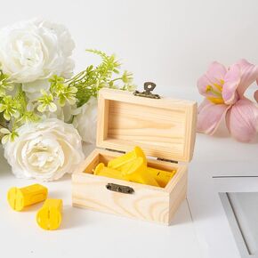 21 Piece Small Wooden Box Unfinished Wooden Treasure Box with Lids for DIY Crafts (3.3 x 2.1 x 1.7 inches)