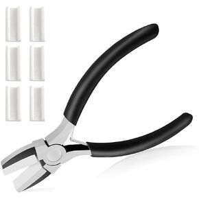 Nylon Jaw Pliers for Jewelry Making, Flat Nose Pliers, Soft Jaw Pliers, Vinyl Jaw Pliers, Double Nylon Flat Jaw Pliers for Beading, Looping, Shaping Wire, Jewelry Making and Other Crafts, 5Inch