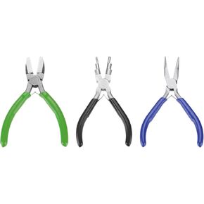 HARFINGTON 3pcs Jewelry Pliers Tool 6 in 1 Bail Making Pliers/Nylon Nose Plier & Needle Nose Pliers for Jewelry Making Beading Looping Shaping