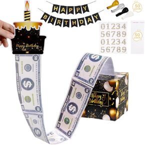 صندوق نقود عيد الميلاد من فاكولكس كهدية نقدية مع ملصقات DIY لأي عمر، صندوق سحب نقود عيد الميلاد للهدايا النقدية، صناديق هدايا نقود لمستلزمات زينة حفلات أعياد الميلاد النقدية (النوع 2)