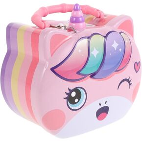 Toyvian Unicorn Piggy Bank for Girls Cute Coin Piggy Bank Unbreakable Iron Money Pot with Lock Kids Coin Box for Toddler Kids Christmas Birthday ,Pink