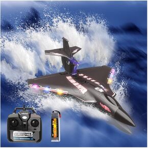RC Plane for Water Land & Air, Amphibious Tri-Phibian Aircraft, 6CH brushless Powered RC Airplane That can Fly Against The Wind, 2.4GHz RTF Airplane (red)