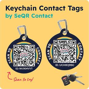 Key Chain Contact Tags | Protect Personal Info & Get Keys Back | Customizable QR Smart Key Tags Includes Messaging & scan alerts | Use as Owner ID with Samsung GPS Tile Tracker | No Subscription Fee