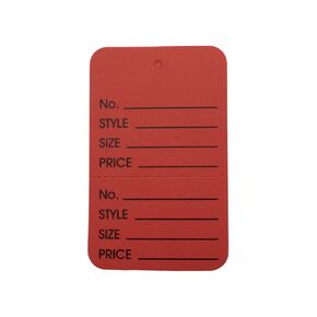 NAHANCO T3-10 Small Unstrung Coupon Tags, Printed Perforated Price Tags, Clothing Size Tags, Red 1000/ctn.