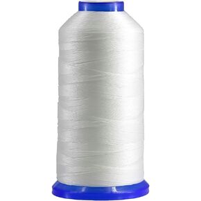 Selric [1300 ياردة / 26 لونًا متاحًا] خيط نايلون مربوط Tex 90 لخياطة الجلود 280D/3 T90#92 خيط تنجيد عالي التحمل للجلد والأقمشة الثقيلة الأخرى (أبيض)