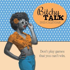 The Gifted Stationary 2025 Square Wall Calendar, Sassy Talk, 16-Month Funny Corner Theme Hanging Calendar with 180 Reminder Stickers, Month Planner for Home or Creative Spaces, 12x12 In