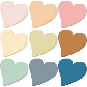 Geyee 108 Pcs Heart Cutouts Paper Boho Heart Bulletin Board Cutouts Assorted Color Heart Shaped Die Cut for Classroom Decor Teachers Kids DIY Craft School Bulletin Board Decorations(Cute Heart)