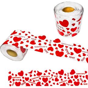 69 Feet Valentine's Day Bulletin Board Borders Valentine's Day Hearts Pattern Border Trim Border Stickers Spring Classroom Decoration Strip for Classroom Valentine's Day Chalkboard Wall Decor