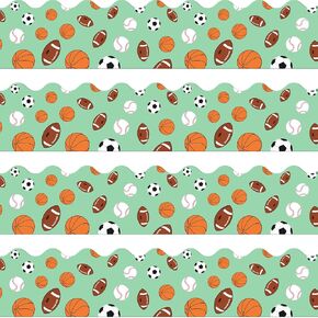 الرياضة نشرة المجلس الحدود نشرة ملصقات الحدود الفصول الدراسية لوحة تقليم مع كرة السلة البيسبول كرة القدم العودة إلى اللوازم المدرسية للفصل الدراسي لوحات الإعلانات الديكور يعرض الجدار، 66 قدم in Kuwait