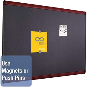 Quartet Prestige Plus Magnetic Fabric Bulletin Board, 3 x 2 Feet, Mahogany Finish Frame (MB543M)