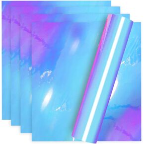 tiptopcarbon Holographic Opal Vinyl Chrome Vinyl Sheets 12"x12" Permanent Craft Adhesive Vinyl 5 Sheets/Pack