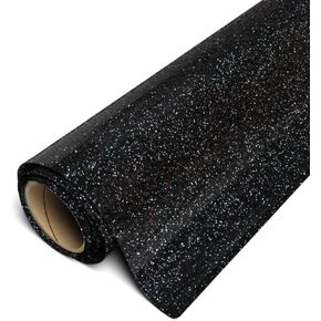Siser Glitter HTV 20" x 3ft Roll - Iron on Heat Transfer Vinyl (Black)