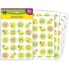 Teacher Created Resources Lemon Zest Stickers, Pack of 120