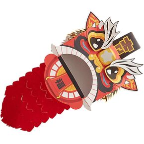 Chinese Dragon, Chinese Party Decorations, Chinese Dragon Figurine DIY Educational Cute Kids Chinese Lion Dance Head Chinese New Year Decorations for Boys, Girls & Kids Ages 4+ (Red)