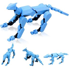 (Assembly Completed) Titan13 Action Figure Set, Robot Dog Action Figure 3D Printed robo Dog, Multi-Joint Movable Robot Dog, Dummy Dog Gift for Collectors Desktop Decorations (Black)