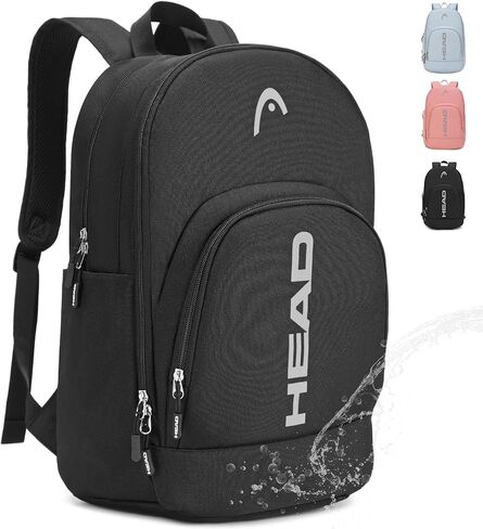 HEAD Waterproof Travel Backpack for Women & Men, Lightweight Laptop Backpack Computer Bag fits 15.6 Inch Notebook, Casual Daypack College Backpacks with 9 Pockets for Overnight/Sports Gym/Work/Fitness in Kuwait