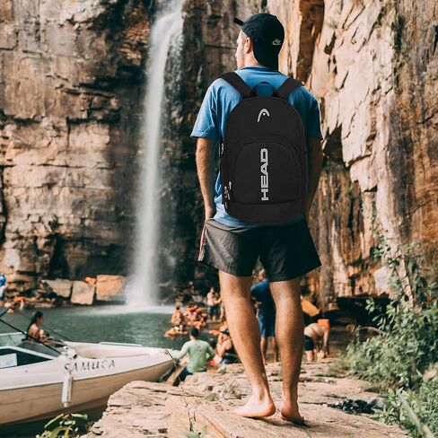 HEAD Waterproof Travel Backpack for Women & Men, Lightweight Laptop Backpack Computer Bag fits 15.6 Inch Notebook, Casual Daypack College Backpacks with 9 Pockets for Overnight/Sports Gym/Work/Fitness in Kuwait