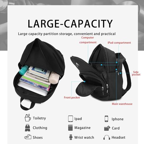 HEAD Waterproof Travel Backpack for Women & Men, Lightweight Laptop Backpack Computer Bag fits 15.6 Inch Notebook, Casual Daypack College Backpacks with 9 Pockets for Overnight/Sports Gym/Work/Fitness in Kuwait