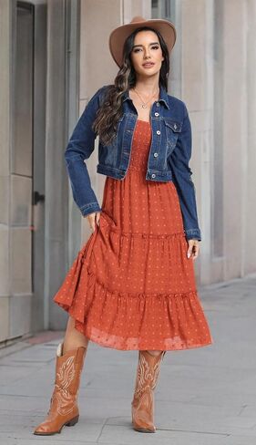 جاكيت جينز نسائي قصير من J.Corrine بأكمام طويلة وأزرار سفلية كاجوال عتيقة من قماش الدنيم القصير مع جيوب in Kuwait