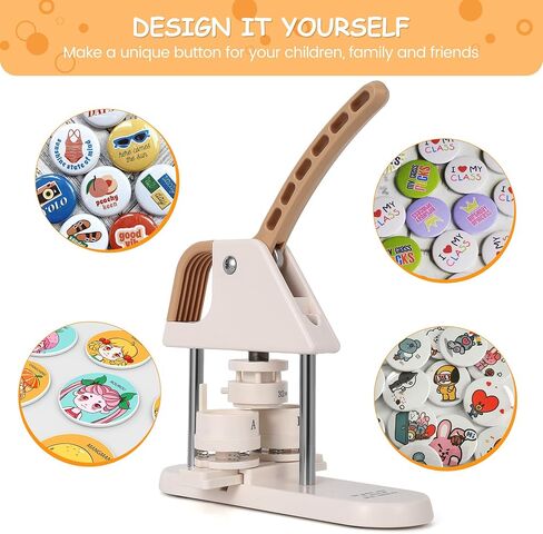GAOMON Button Maker, 1/1.25/2.28 inch(25/32/58mm) 3-in-1 Pin Maker, Ergonomic Arc Handle Punch Press Kit, Button Maker Machine with Free 300pcs Button Parts, Pictures, Circle Cutter, Magic Book in Saudi Arabia