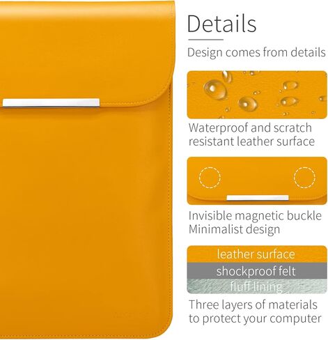 Laptop Sleeves (Grey(Leather), 15-16inch) in Kuwait