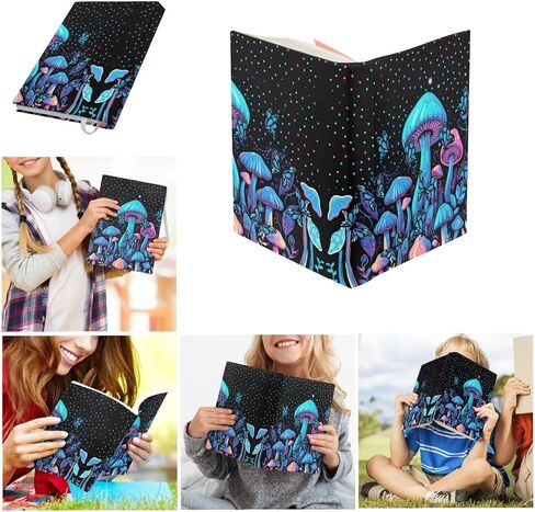 Mushroom Book Cover Set 6 Pack Colorfuk Mushroom Cute Book Cover Hardcover Soft Fabric for Washable Dust Cover Stretchable Book Sleeves Pouch with Bookmark in Kuwait