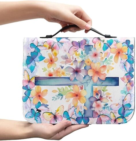 حقيبة حمل الكتاب المقدس للسيدات على شكل فراشة عباد الشمس لدراسة الكتاب المقدس وأغطية الكتاب المقدس وحقيبة تنظيم الكتاب المقدس من جلد البولي يوريثان وأغطية الكتاب المقدس in Saudi Arabia