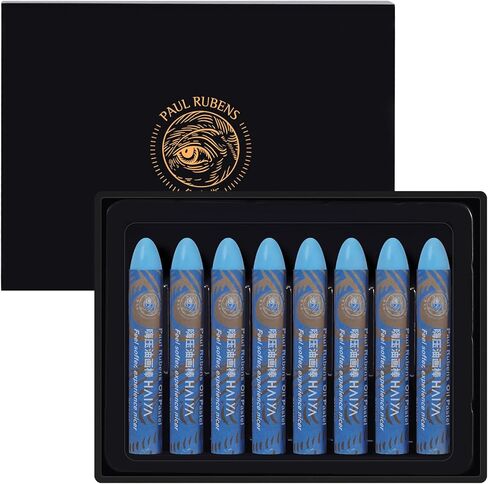 Paul Rubens Oil Pastels, 8PCS Black Oil Pastel Set with Creamy Texture Easy to Blend, Bullet Heads HAIYA Oil Pastels for Artists and Beginners, Art Supplies for Painting and Drawing in Kuwait