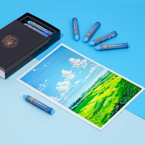 Paul Rubens Oil Pastels, 8PCS Black Oil Pastel Set with Creamy Texture Easy to Blend, Bullet Heads HAIYA Oil Pastels for Artists and Beginners, Art Supplies for Painting and Drawing in Kuwait