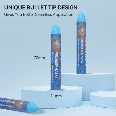 Paul Rubens Oil Pastels, 8PCS Black Oil Pastel Set with Creamy Texture Easy to Blend, Bullet Heads HAIYA Oil Pastels for Artists and Beginners, Art Supplies for Painting and Drawing in Kuwait