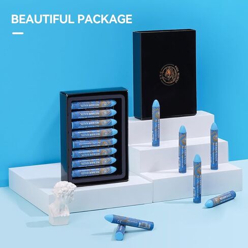 Paul Rubens Oil Pastels, 8PCS Black Oil Pastel Set with Creamy Texture Easy to Blend, Bullet Heads HAIYA Oil Pastels for Artists and Beginners, Art Supplies for Painting and Drawing in Kuwait