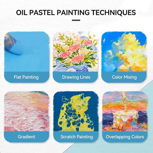 Paul Rubens Oil Pastels, 8PCS Black Oil Pastel Set with Creamy Texture Easy to Blend, Bullet Heads HAIYA Oil Pastels for Artists and Beginners, Art Supplies for Painting and Drawing in Kuwait