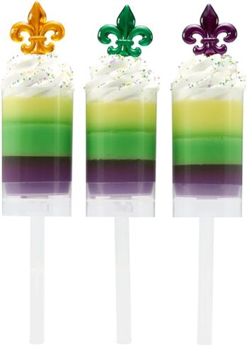 DECOPAC Mardis Gras Fleur De Lis Translucent Cupcake Picks - 24 pc in Saudi Arabia
