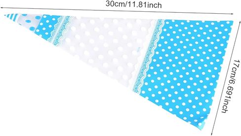 50 Packs Cone Cellophane Bags,6.69 x 11.81in Clear Cone Shaped Treat Bags with Twist Ties for Party Handmade Cookies Wedding Birthday Gift (Blue 4 wires*17cm*30cm) in Kuwait