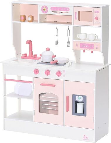 SainSmart Jr. Wooden Play Kitchen for Kids - Realistic Cooking Playset - Safe and Durable Materials - Encourages Healthy Eating and Family Bonding - Gift for Ages 3+ in Saudi Arabia