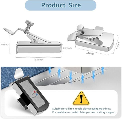 Sewing Magnetic Seam Guide, Professional Magnetic Seam Rule with Clip, Universal Magnetic Hem Seam Guide with Clip Hemmer, Quilting Supplies, Multifucntional Tool Make Sewing Easier for Beginner in Saudi Arabia