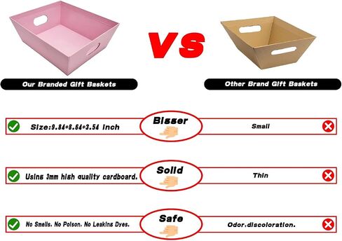 Basket For Gifts Empty, 5 PCS Sturdy Diy Bulk Gift Basket Kraft Market Tray Cardboard Basket With Handles, Gift Basket Kit Supplies Wrap To Fill For Holiday Birthday Christmas Valentines Thanksgiving in Kuwait