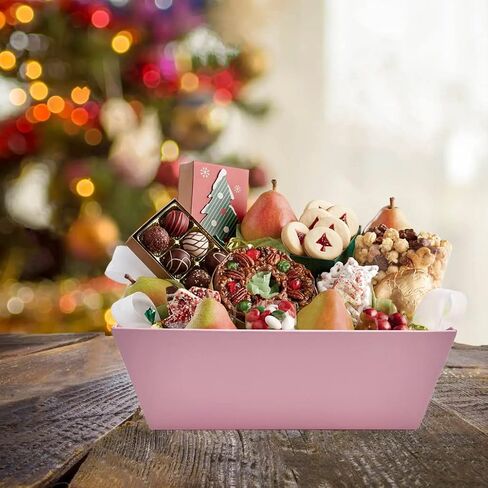 Basket For Gifts Empty, 5 PCS Sturdy Diy Bulk Gift Basket Kraft Market Tray Cardboard Basket With Handles, Gift Basket Kit Supplies Wrap To Fill For Holiday Birthday Christmas Valentines Thanksgiving in Kuwait