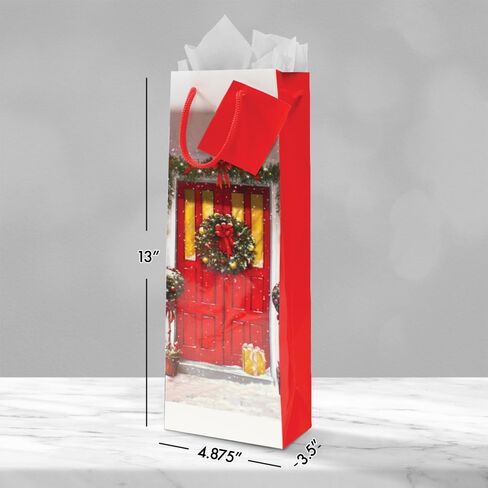 Designer Greetings Glitterwrap 13" Holiday Bottle Bags (Pack of 36 with Hang Tags) – Christmas Morning in Saudi Arabia