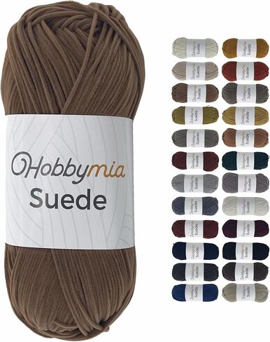 Suede Yarn - 50gr. / 1.76oz. - 160m. / 175 yds. - 100% Microfiber - (3) Light, Light Worsted, Dk Weight - Leather Look - Nubuck Yarn for Crochet & Knitting (12907 - Camel - 1 Skein) in Saudi Arabia