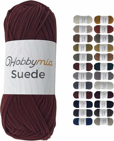 Suede Yarn - 50gr. / 1.76oz. - 160m. / 175 yds. - 100% Microfiber - (3) Light, Light Worsted, Dk Weight - Leather Look - Nubuck Yarn for Crochet & Knitting (12907 - Camel - 1 Skein) in Saudi Arabia