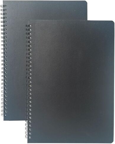 Spiral Notebook, 2Pack Large Spiral Journal Notebook, Wirebound Black Lined Notebook, Colleged Ruled Notebook, Thick Paper，10"x 7" in Saudi Arabia