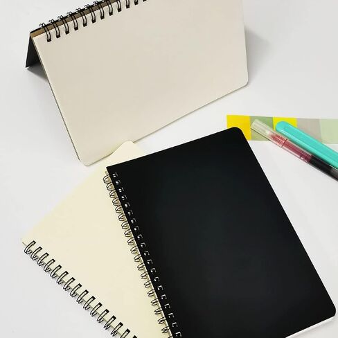 Spiral Notebook, 2Pack Large Spiral Journal Notebook, Wirebound Black Lined Notebook, Colleged Ruled Notebook, Thick Paper，10"x 7" in Saudi Arabia
