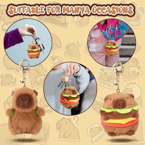 2 Pcs Capybara Plush Keychain Toy, Capybara Stuffed Animals, 7.3 Inch Capybara Plush Toy, Capybara Pendant for Backpack Birthday Gift in Kuwait